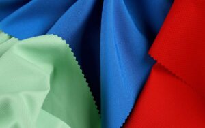 Red, blue and green polyester cloth