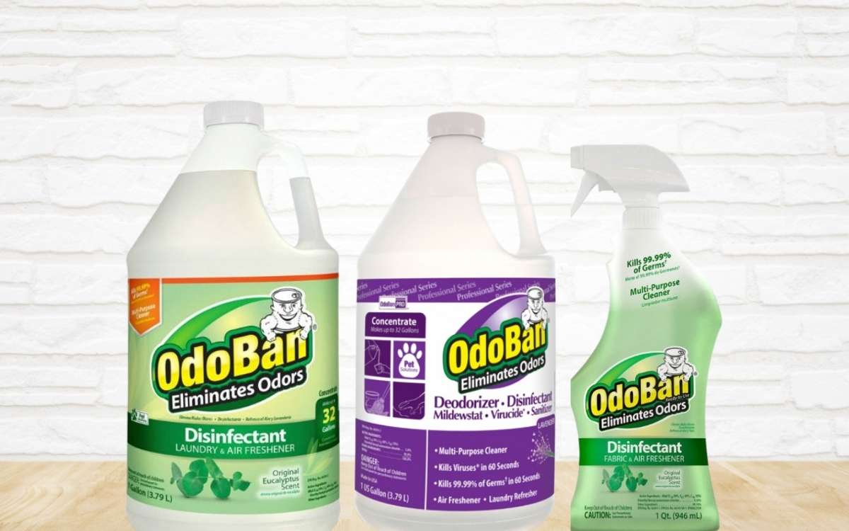 Image of 3 containers of liquid disinfectant
