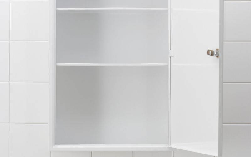 Photo of a white empty cabinet