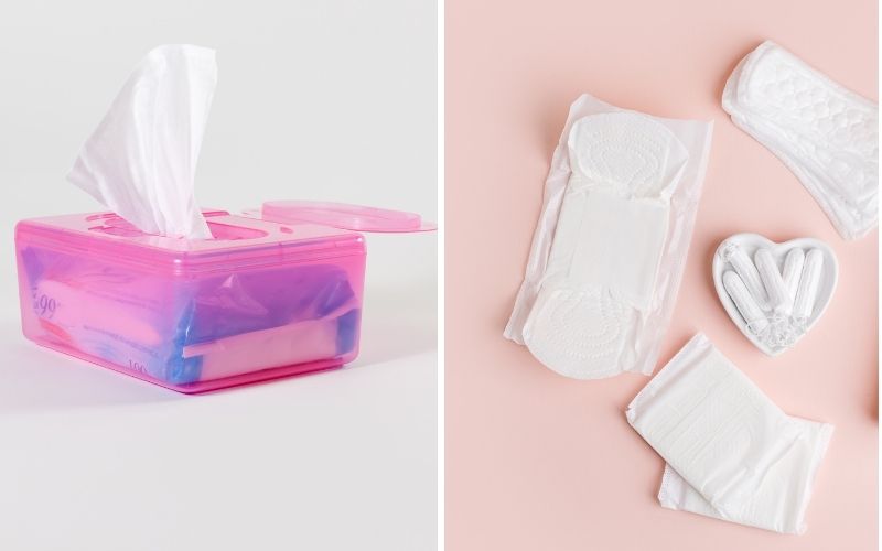 Image showing baby wipes and feminine products